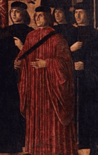 Example of Venetian style red toga